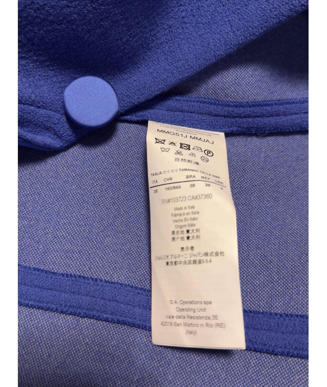 ARMANI COLLEZIONI Синий шерстяной жакет/пиджак, фото 3
