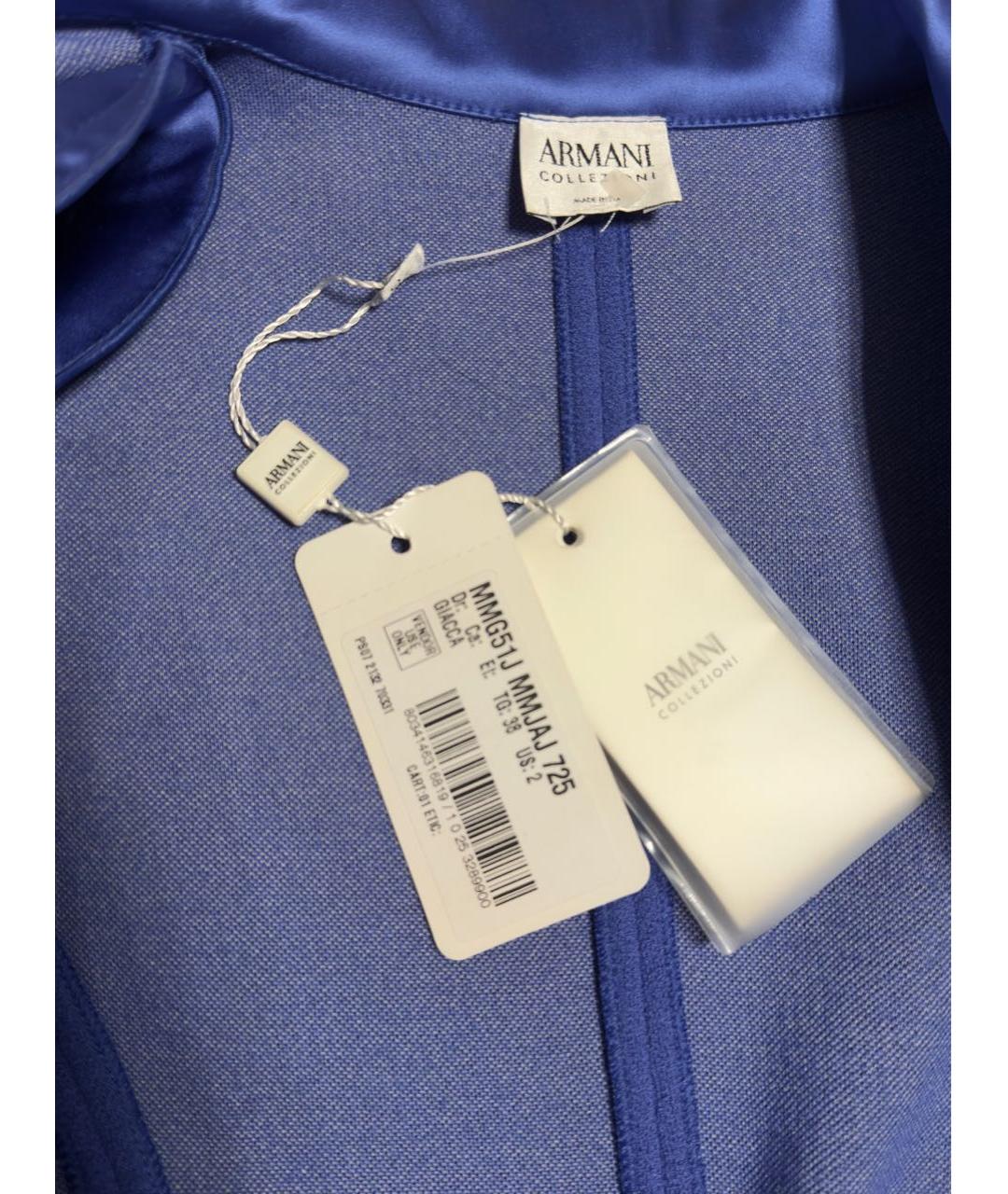 ARMANI COLLEZIONI Синий шерстяной жакет/пиджак, фото 2