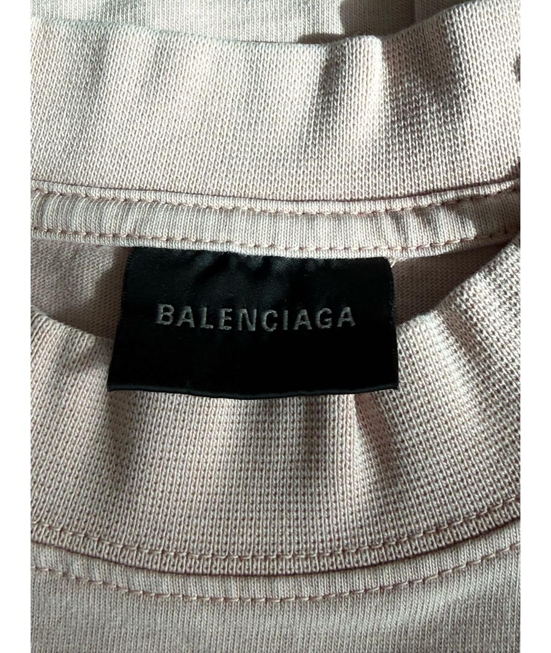 BALENCIAGA Розовая хлопковая футболка, фото 5