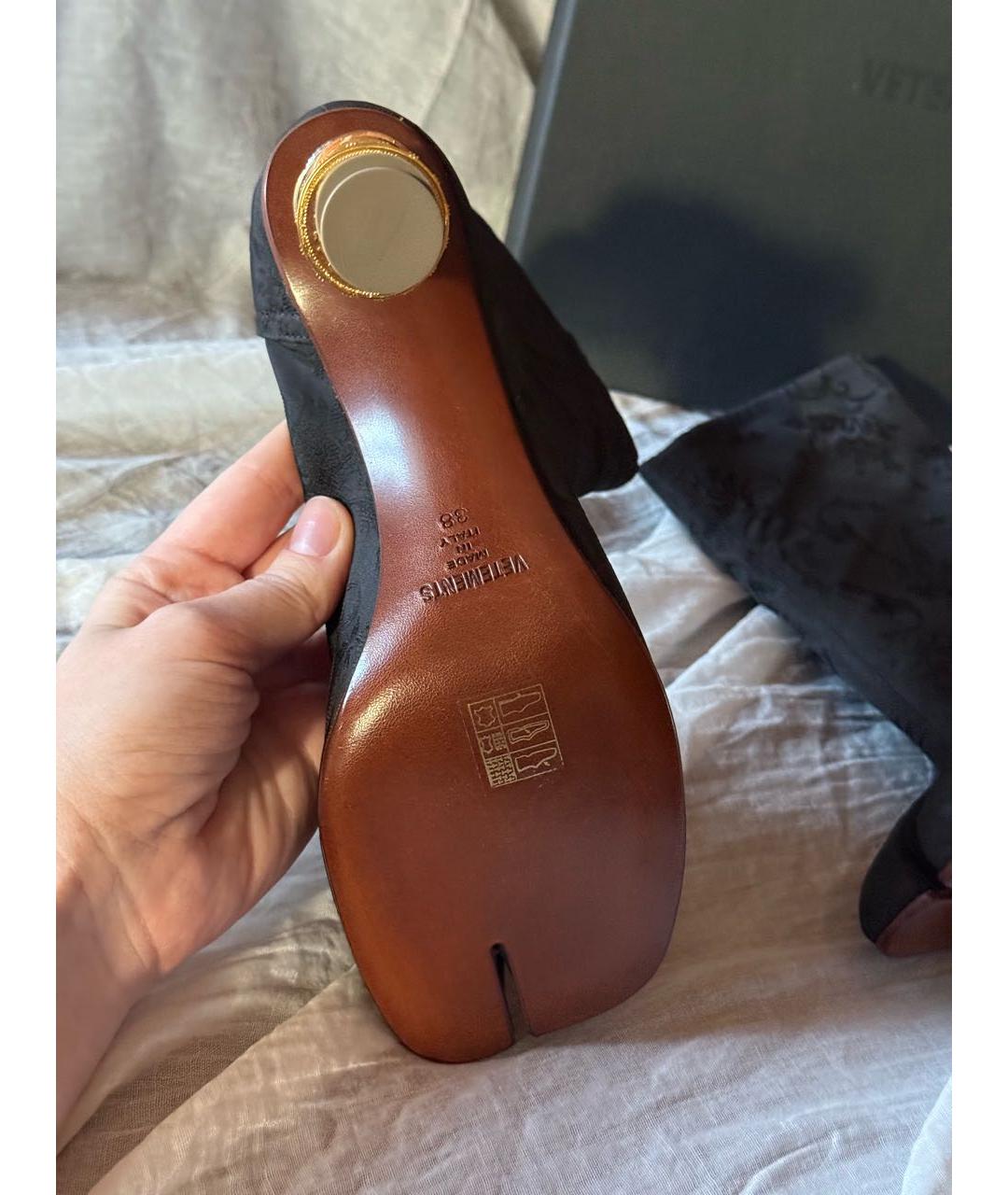 VETEMENTS Черные текстильные ботильоны, фото 5