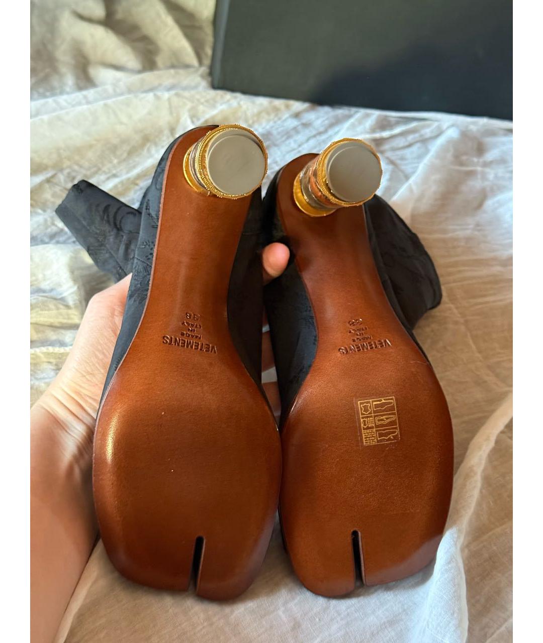 VETEMENTS Черные текстильные ботильоны, фото 6