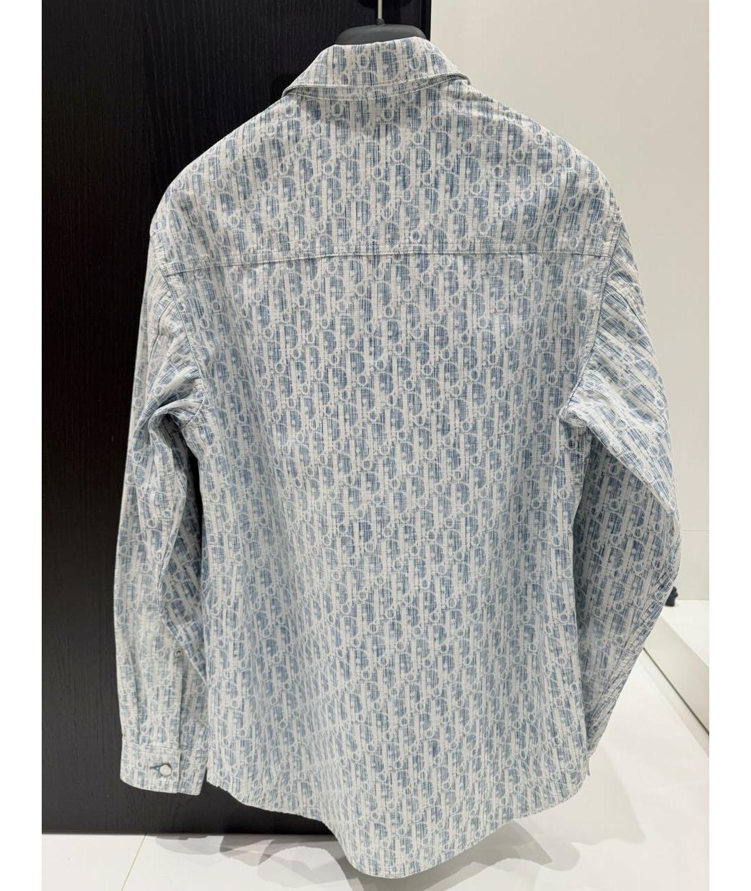 CHRISTIAN DIOR Голубая хлопковая рубашка, фото 7