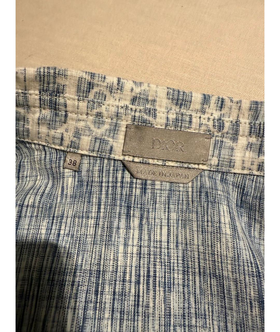 CHRISTIAN DIOR Голубая хлопковая рубашка, фото 4