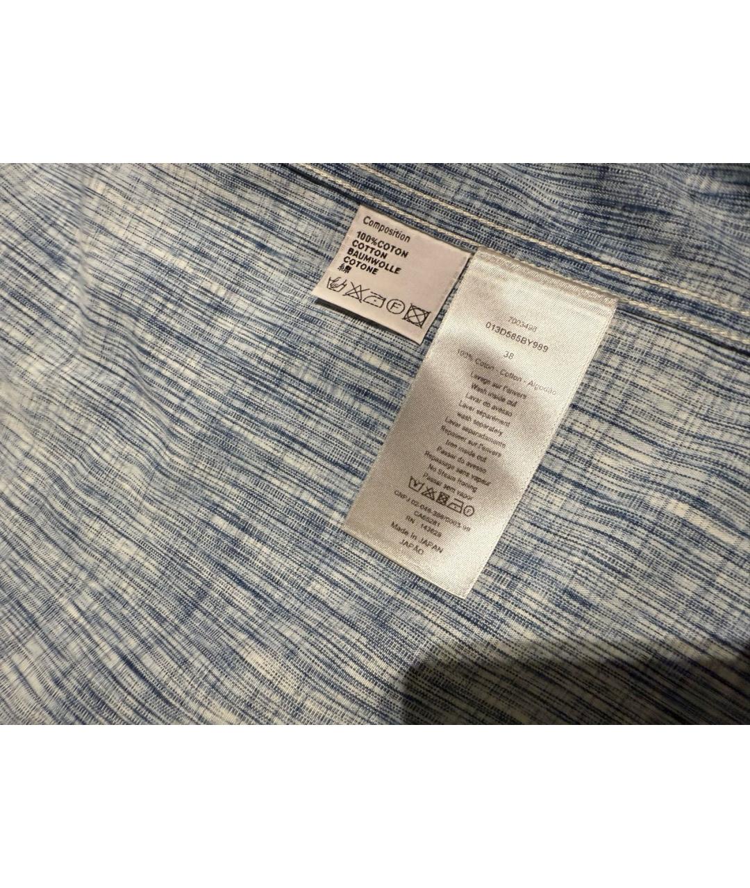 CHRISTIAN DIOR Голубая хлопковая рубашка, фото 5