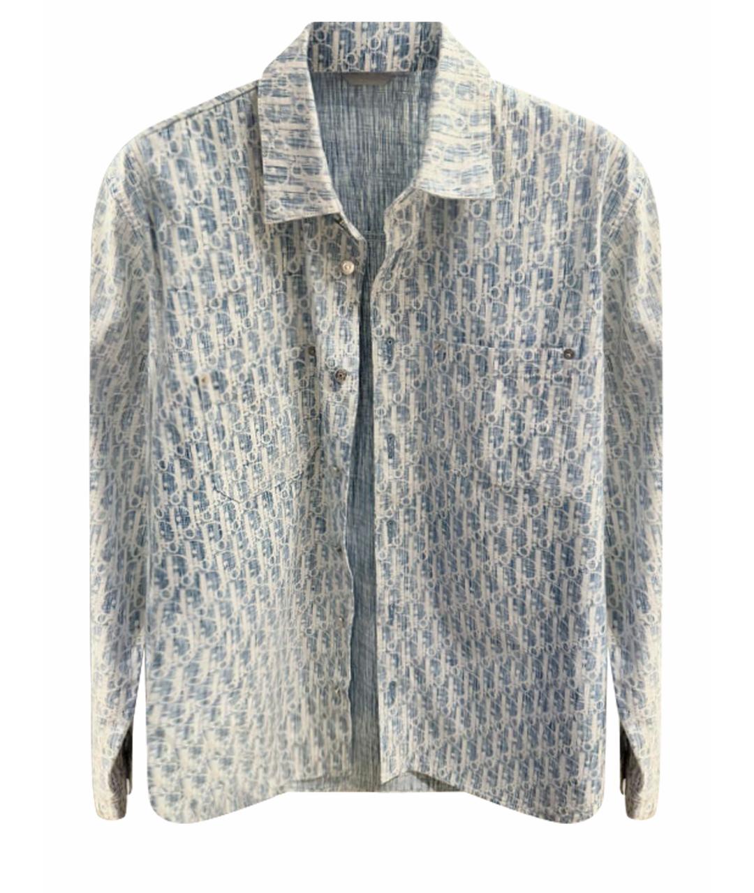 CHRISTIAN DIOR Голубая хлопковая рубашка, фото 1