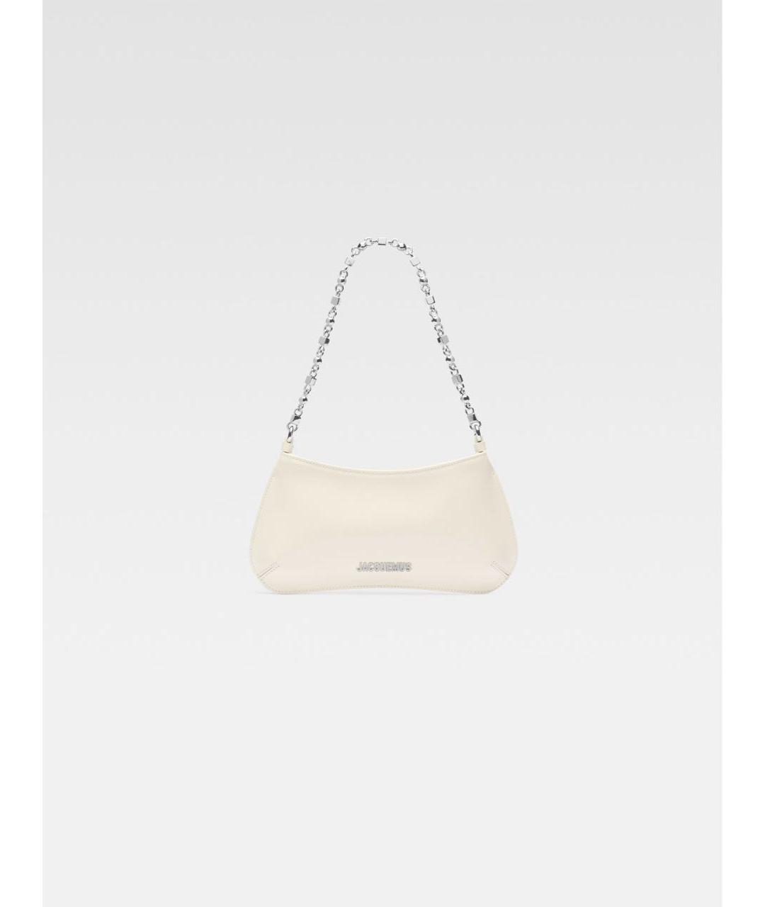 JACQUEMUS Белая кожаная сумка с короткими ручками, фото 9