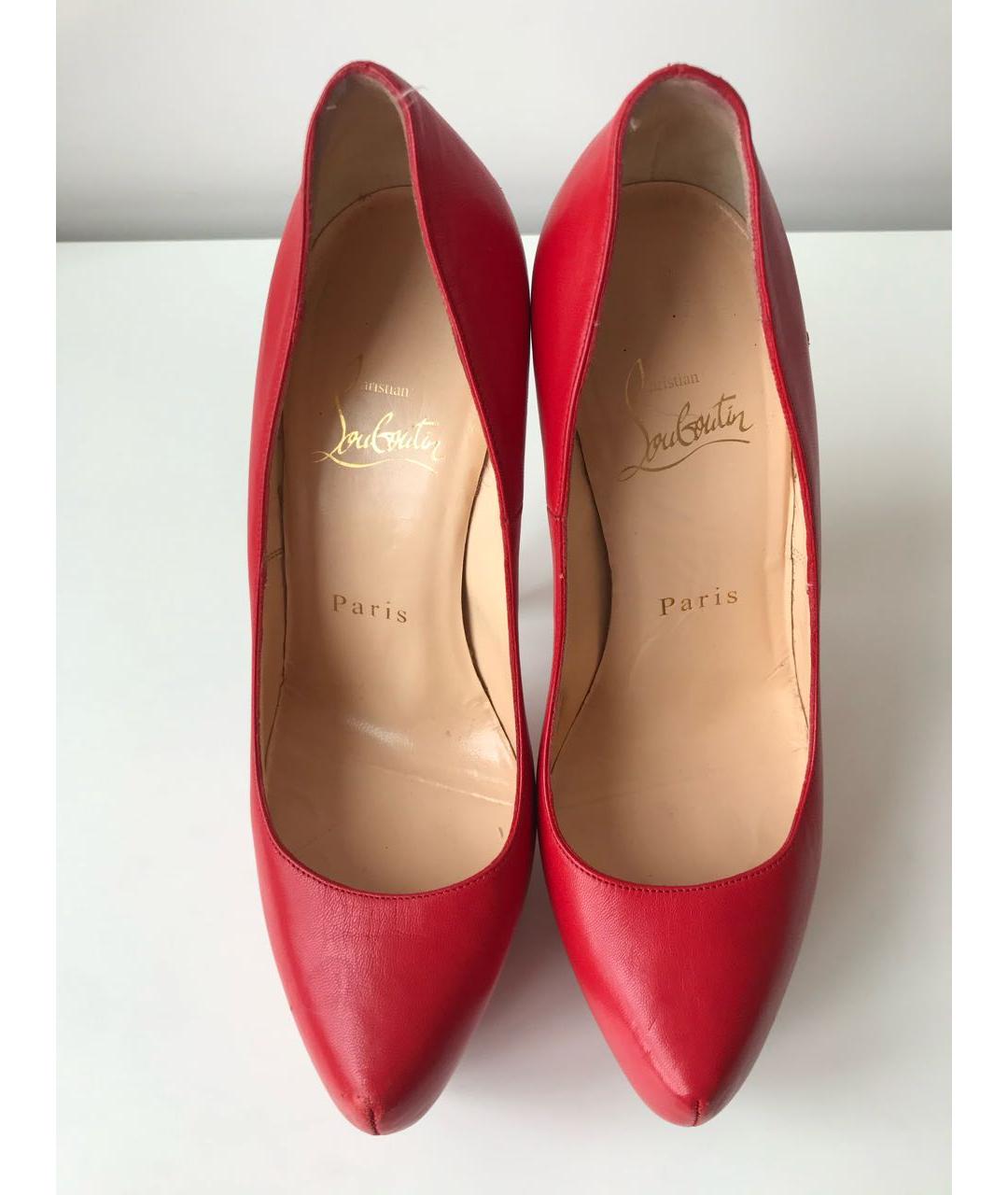CHRISTIAN LOUBOUTIN Красные кожаные туфли, фото 3
