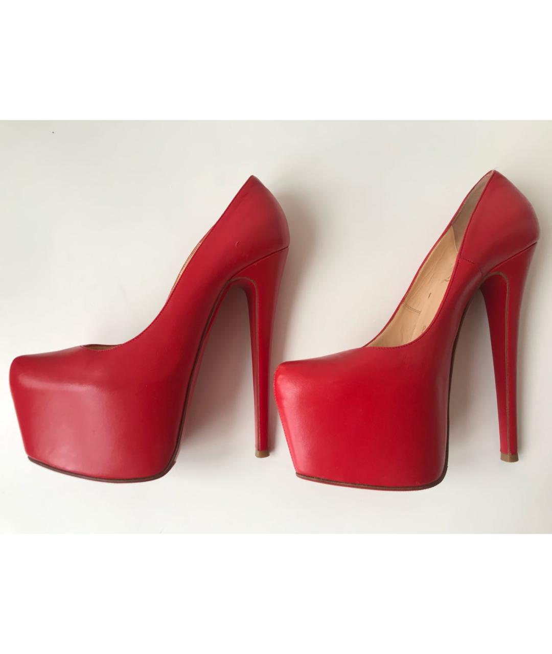 CHRISTIAN LOUBOUTIN Красные кожаные туфли, фото 5