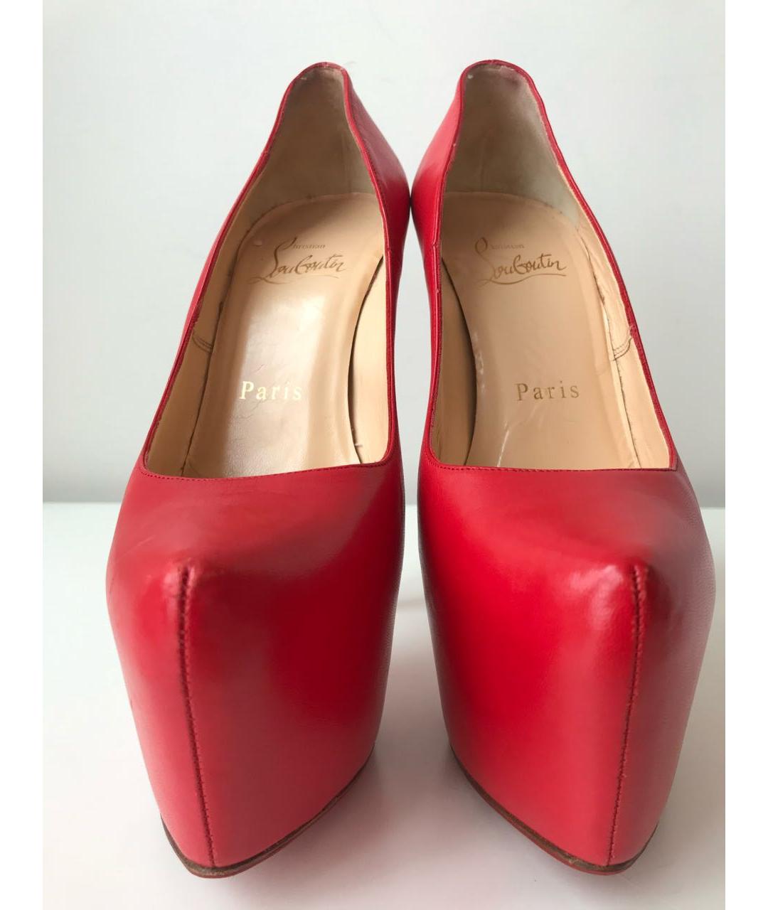CHRISTIAN LOUBOUTIN Красные кожаные туфли, фото 2