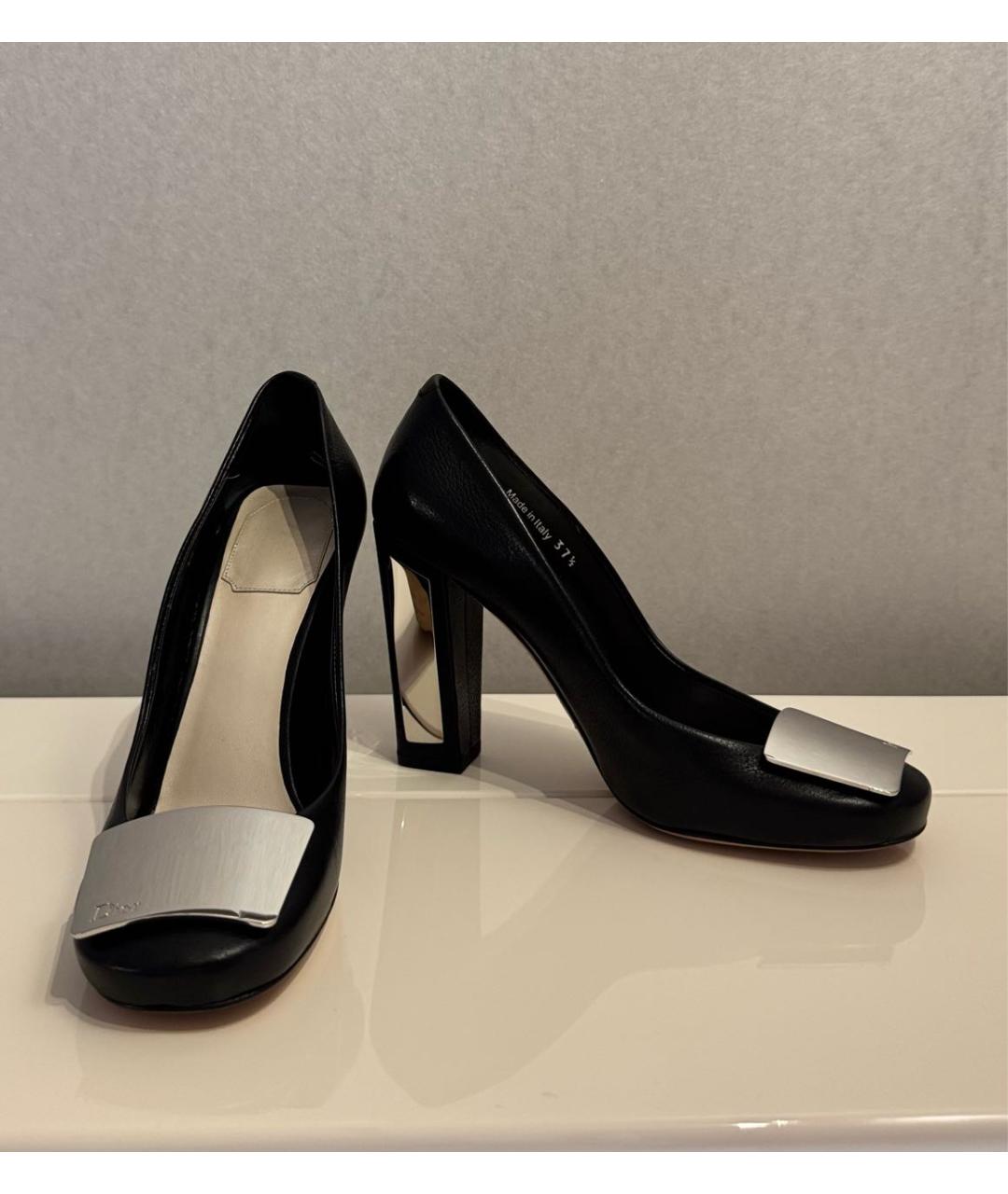 CHRISTIAN DIOR Черные кожаные туфли, фото 9