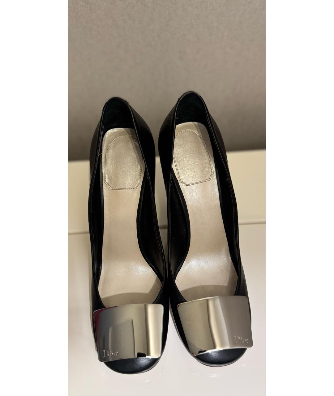 CHRISTIAN DIOR Черные кожаные туфли, фото 2