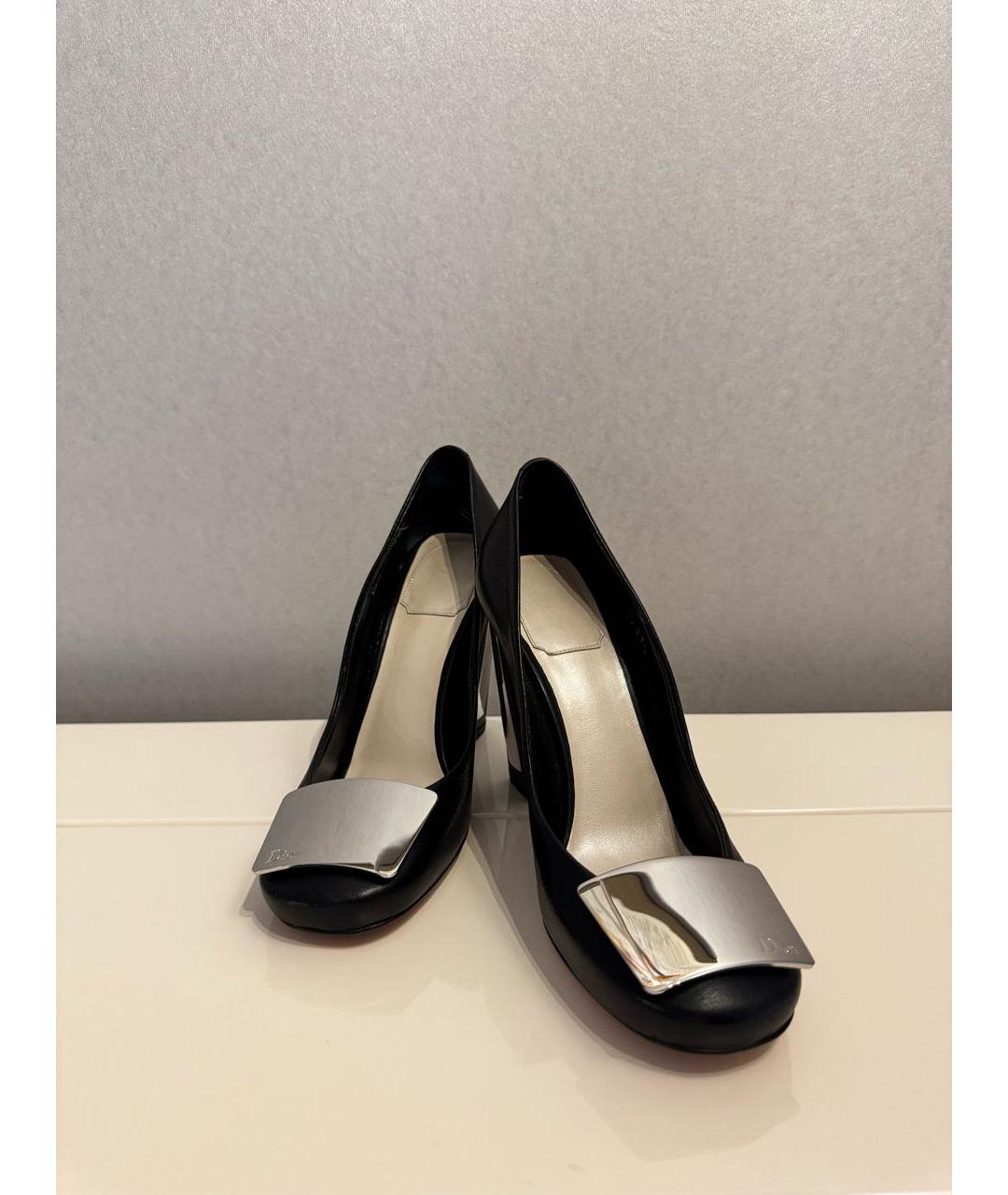 CHRISTIAN DIOR Черные кожаные туфли, фото 6