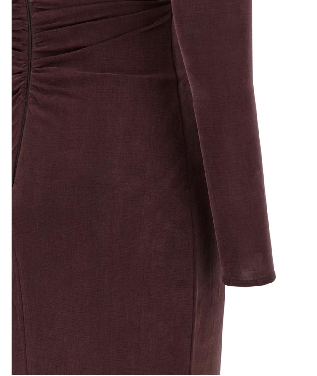 ELISABETTA FRANCHI Бордовое вискозное вечернее платье, фото 4