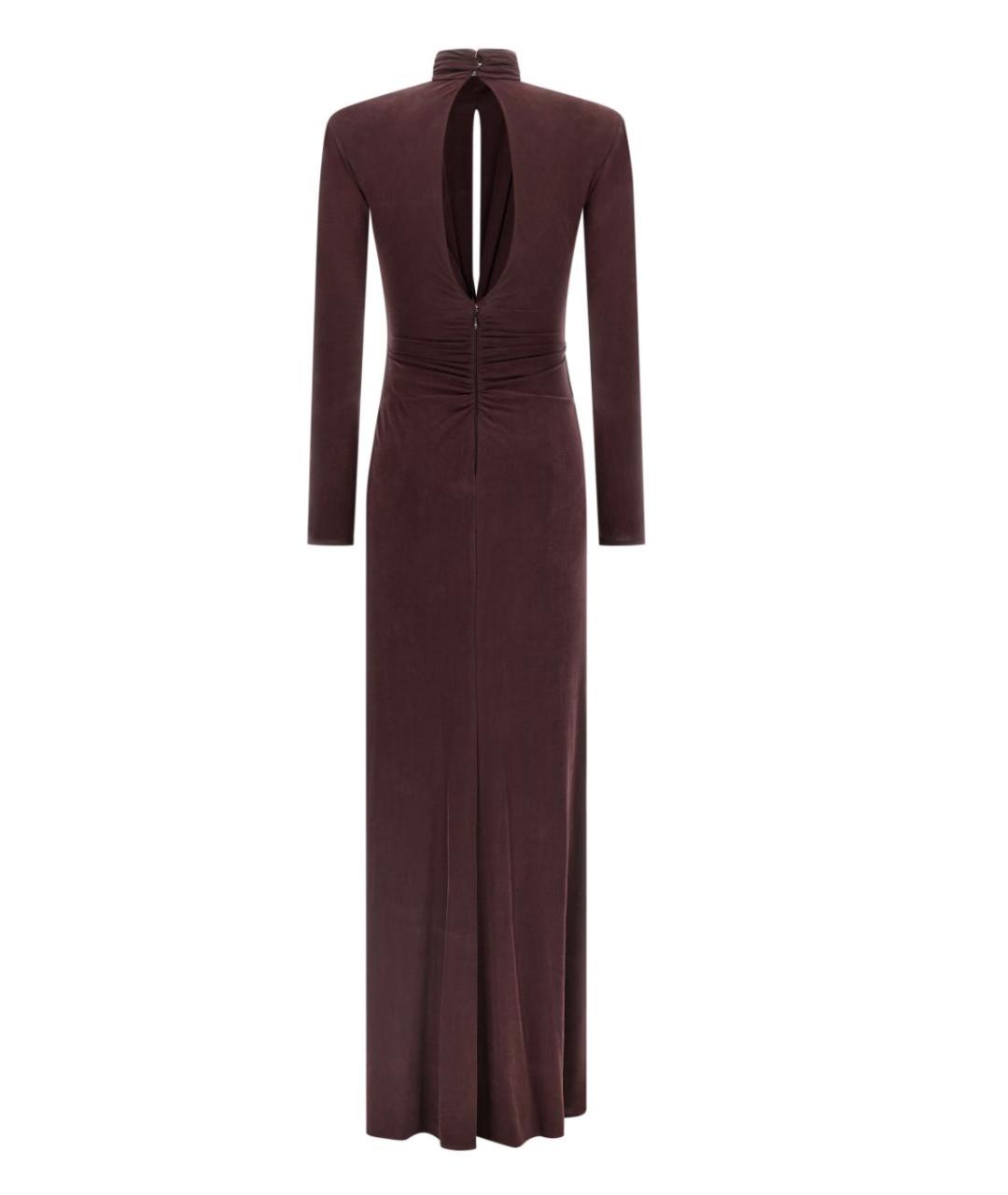 ELISABETTA FRANCHI Бордовое вискозное вечернее платье, фото 2