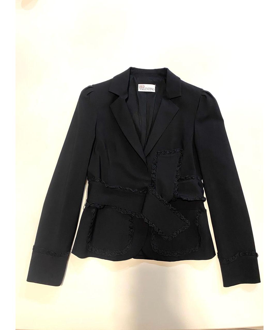 RED VALENTINO Черный шерстяной жакет/пиджак, фото 9