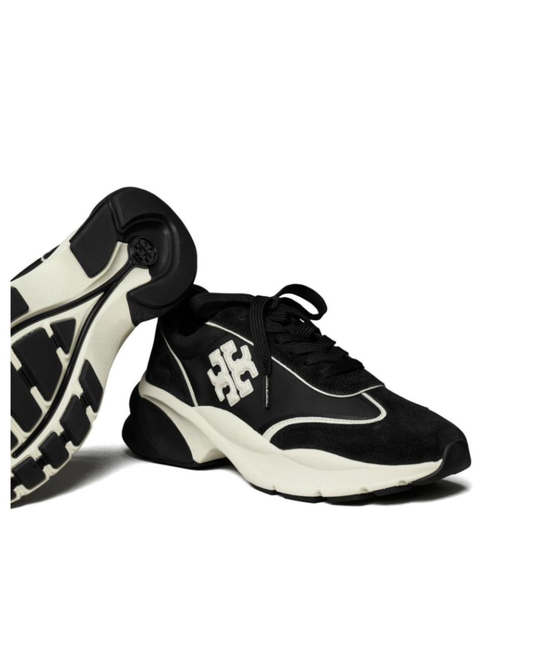 TORY BURCH Черные кожаные кроссовки, фото 3