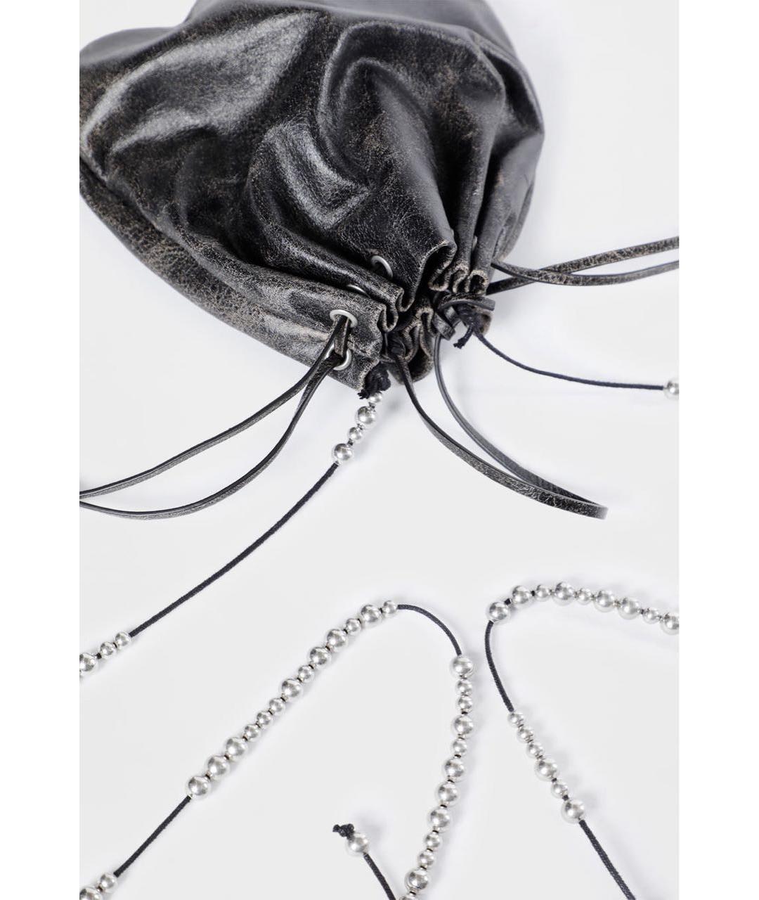 ANN DEMEULEMEESTER Черная кожаная сумка через плечо, фото 2