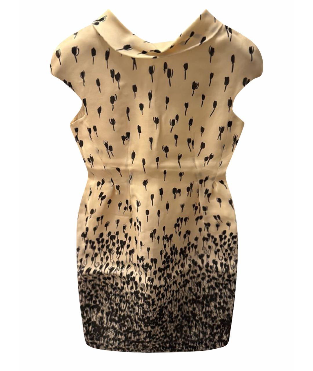 MAX MARA Белое шелковое повседневное платье, фото 3