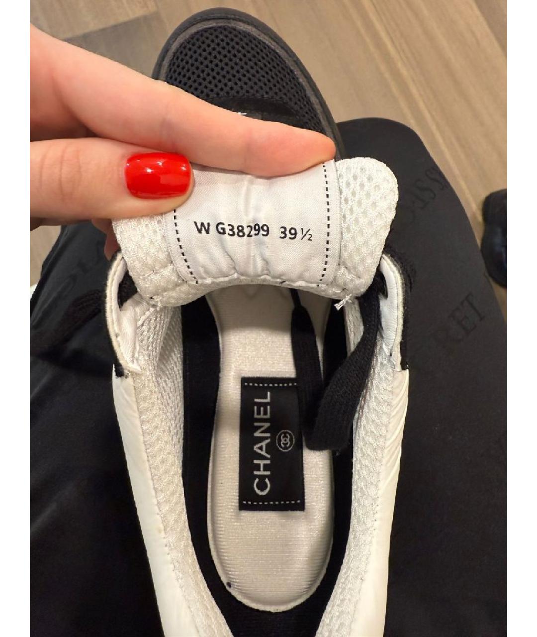 CHANEL Черные кожаные кроссовки, фото 4