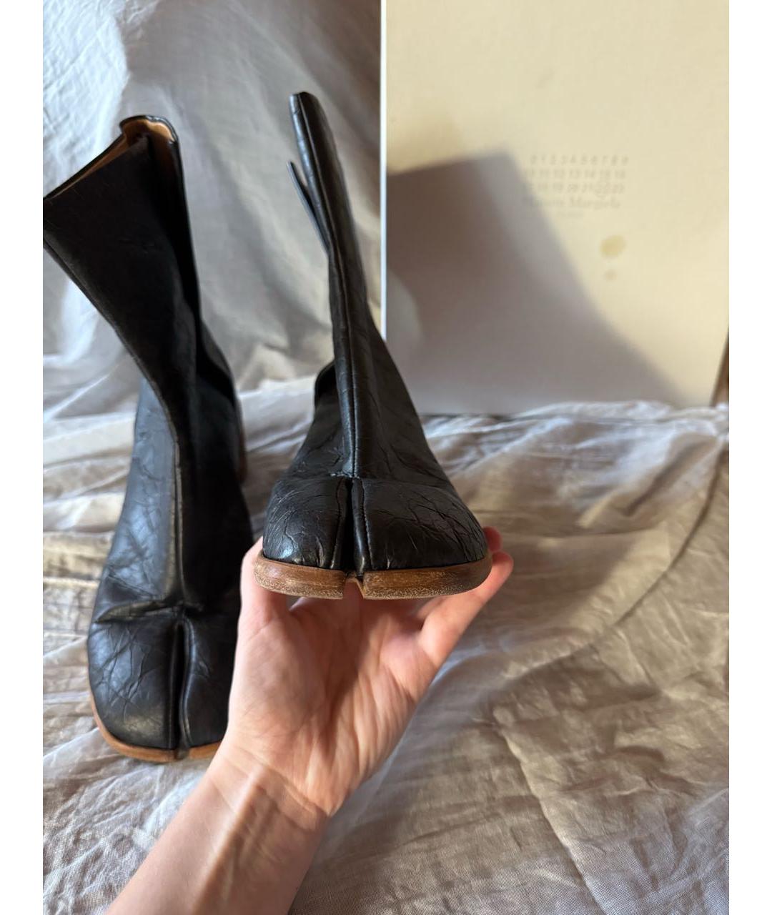 MAISON MARGIELA Черные кожаные ботильоны, фото 3