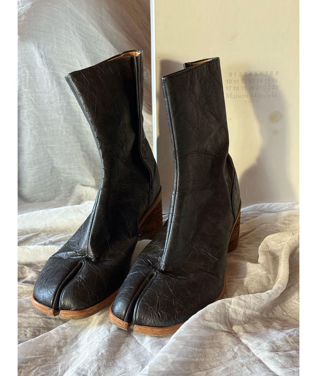 MAISON MARGIELA Черные кожаные ботильоны, фото 4
