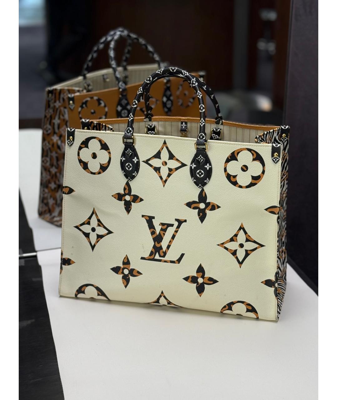 LOUIS VUITTON Горчичная сумка тоут из искусственной кожи, фото 2