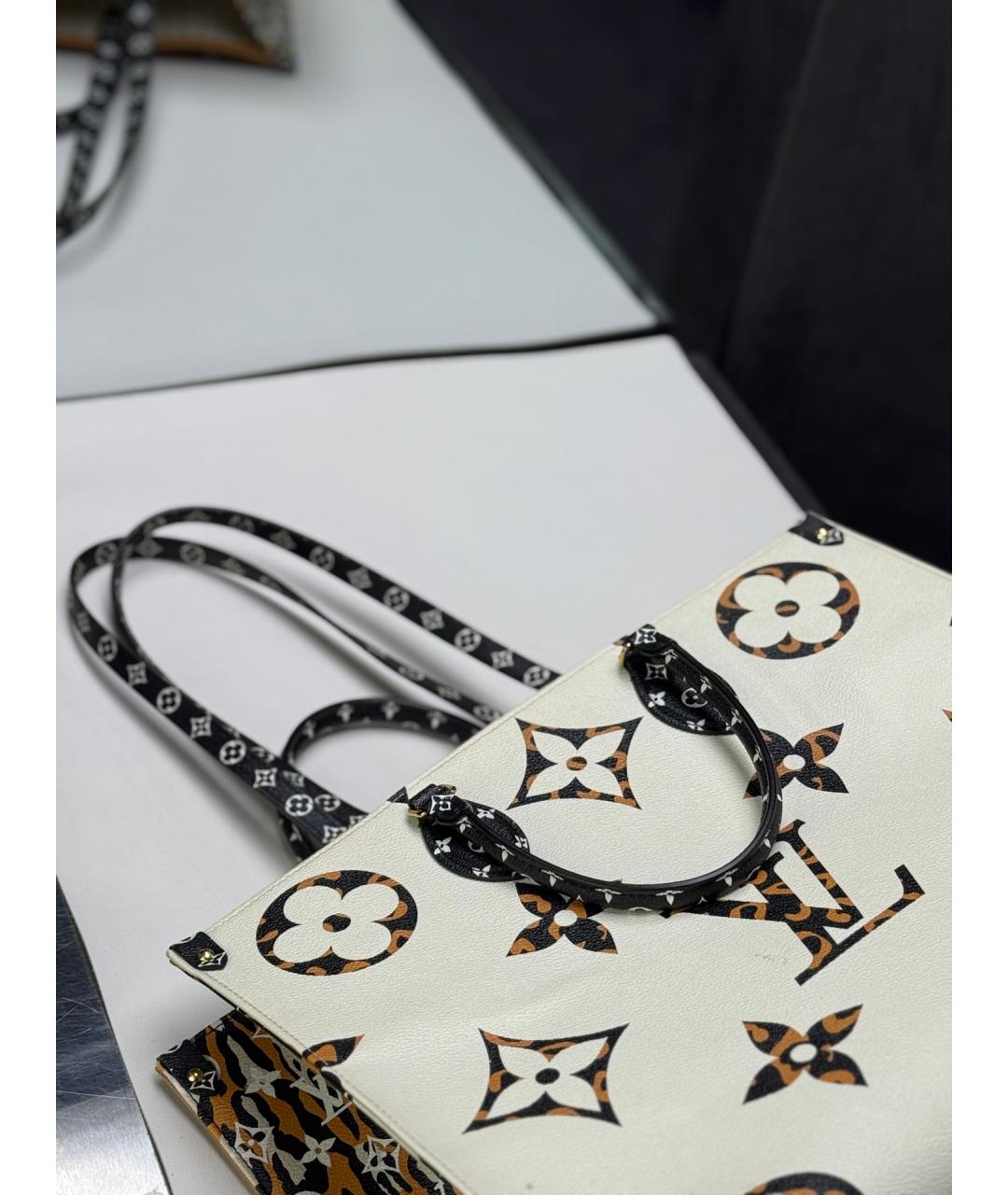 LOUIS VUITTON Горчичная сумка тоут из искусственной кожи, фото 3