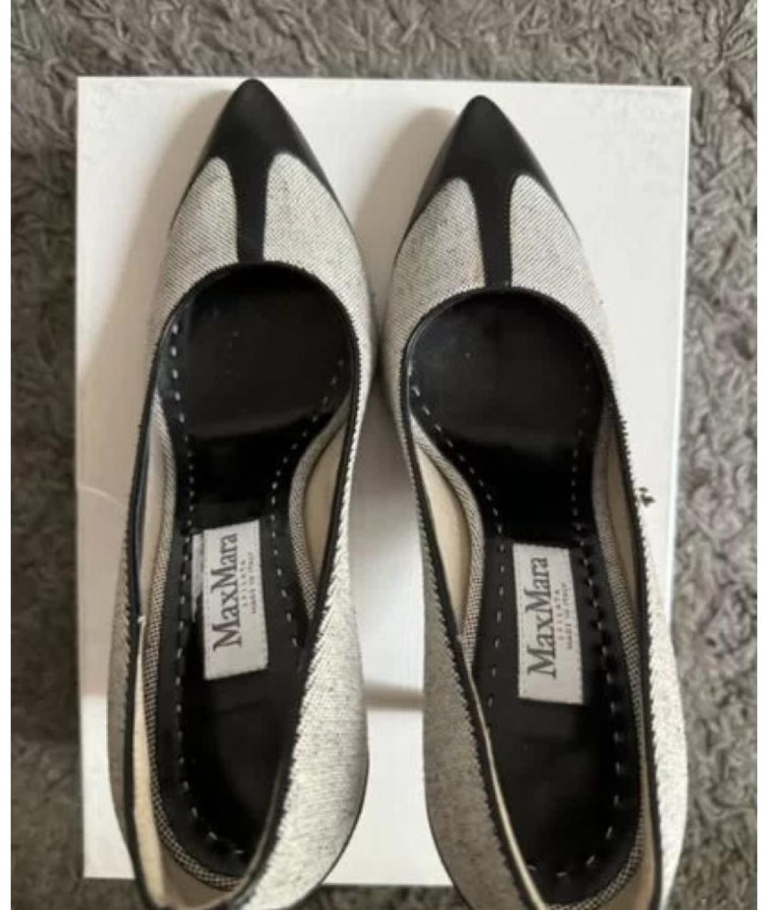 MAX MARA Серые кожаные туфли, фото 4