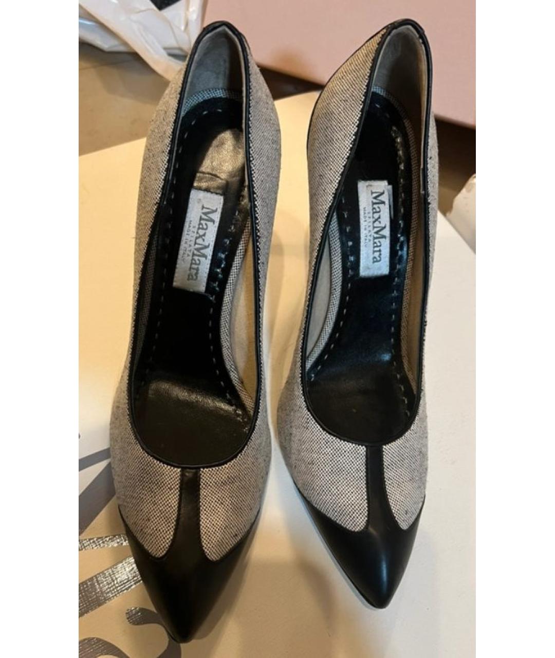 MAX MARA Серые кожаные туфли, фото 7