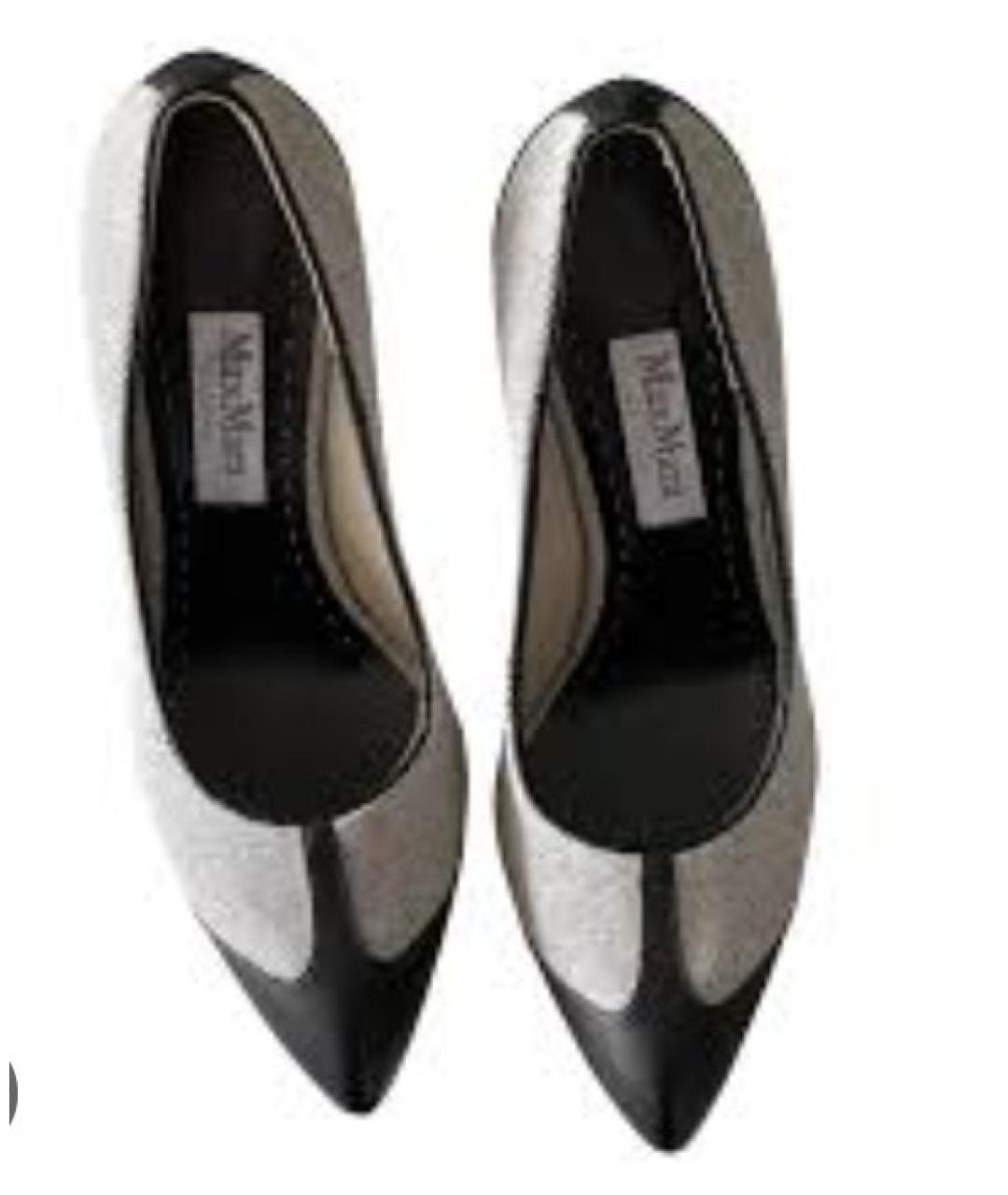 MAX MARA Серые кожаные туфли, фото 6