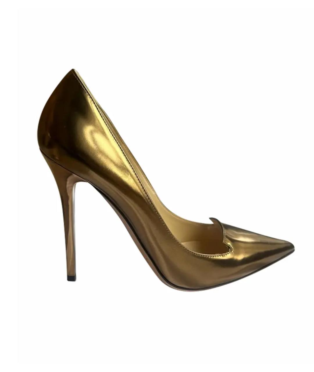 JIMMY CHOO Золотые туфли из лакированной кожи, фото 1