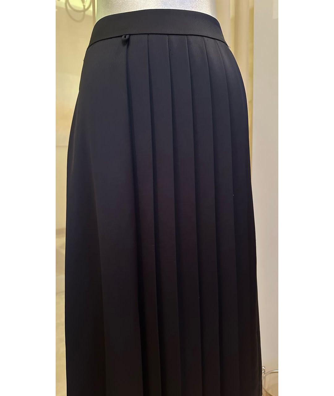 MSGM Черная атласная юбка миди, фото 5