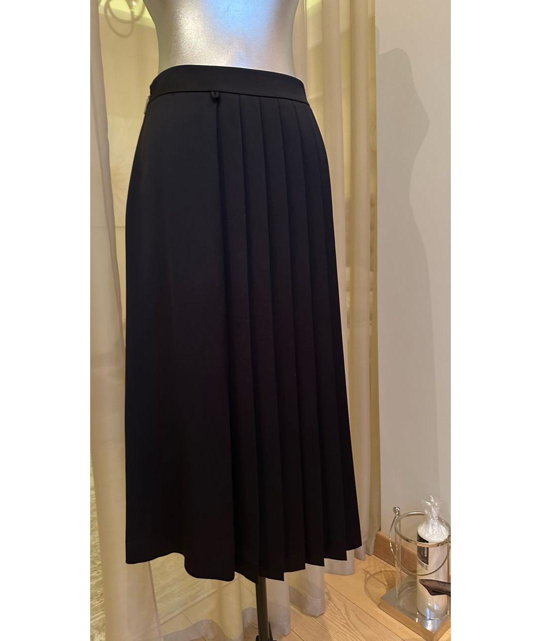 MSGM Черная атласная юбка миди, фото 6