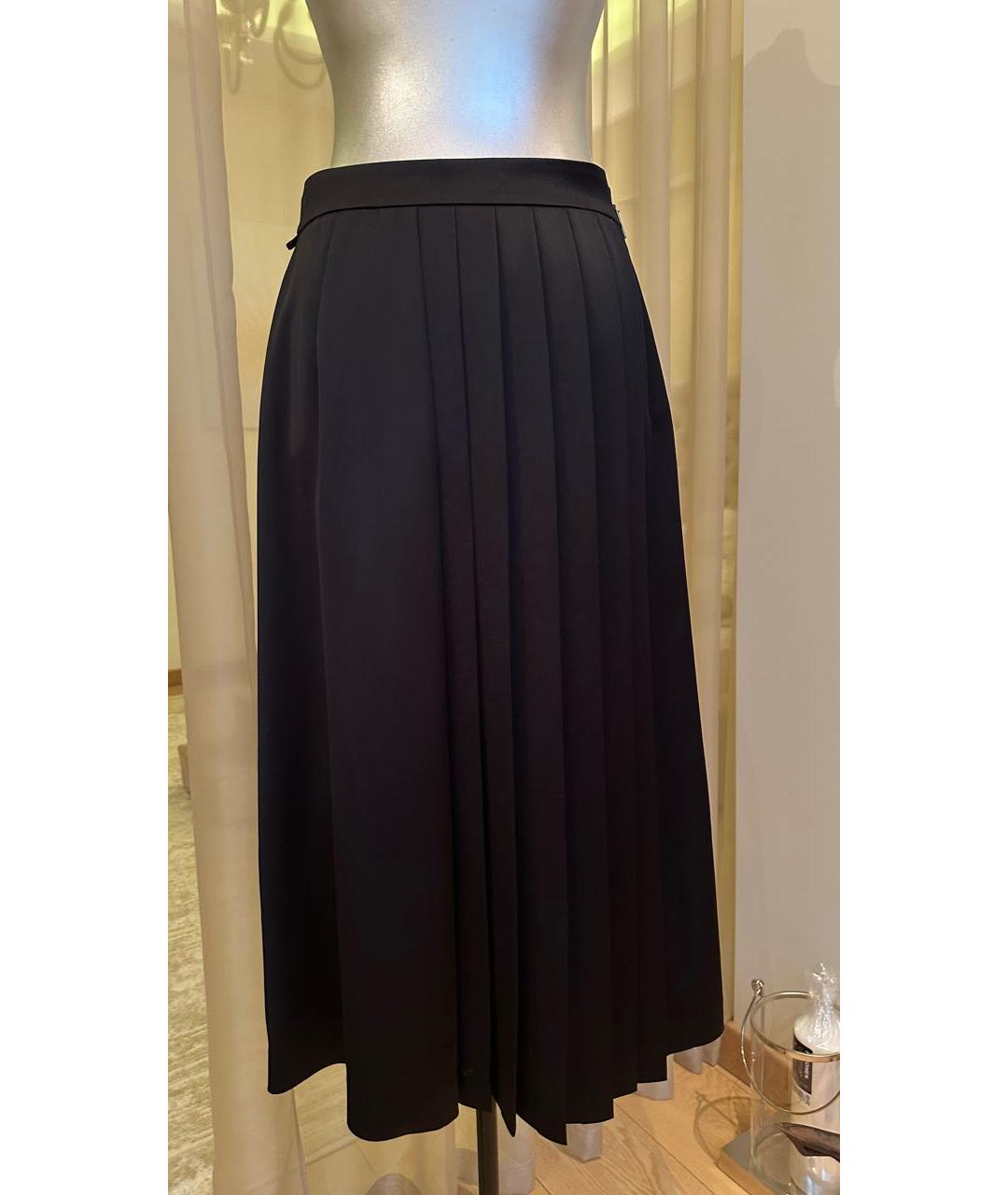 MSGM Черная атласная юбка миди, фото 2