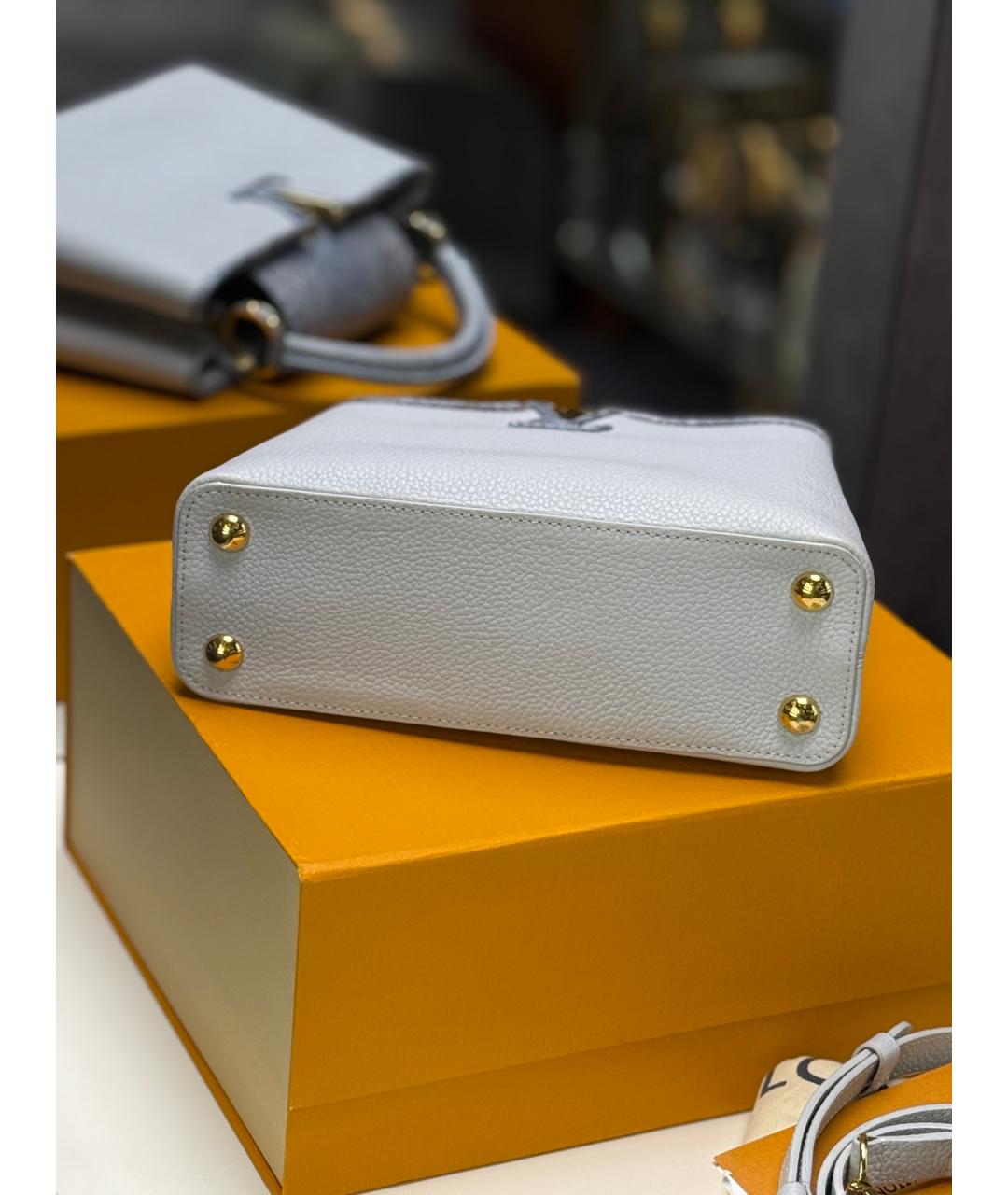 LOUIS VUITTON Голубая кожаная сумка с короткими ручками, фото 8