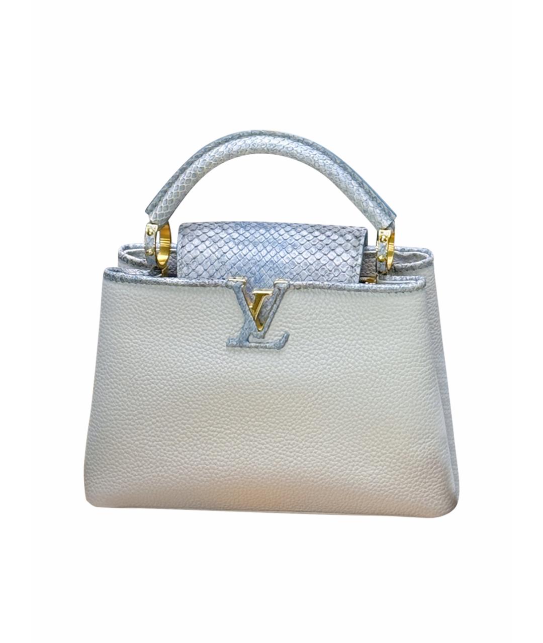 LOUIS VUITTON Голубая кожаная сумка с короткими ручками, фото 1