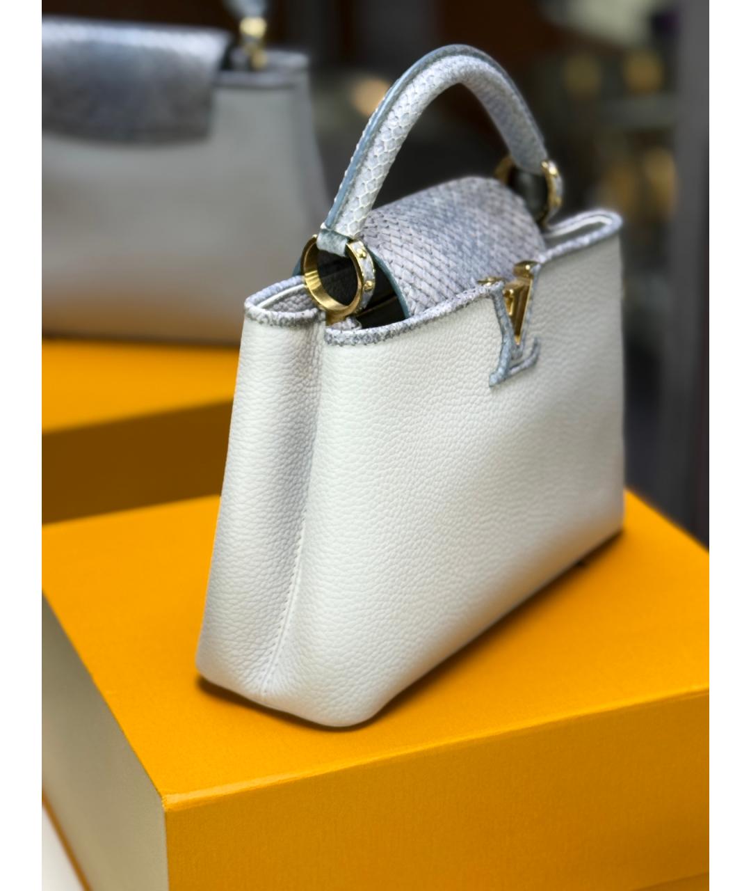 LOUIS VUITTON Голубая кожаная сумка с короткими ручками, фото 5