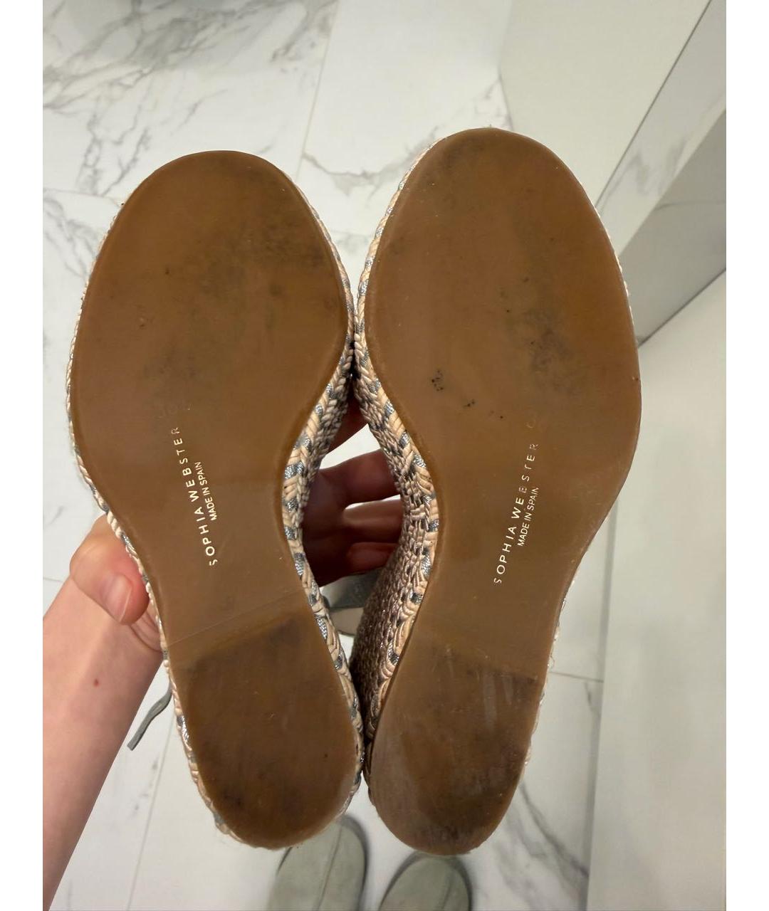 STEPHEN WEBSTER Серебряные кожаные босоножки, фото 4