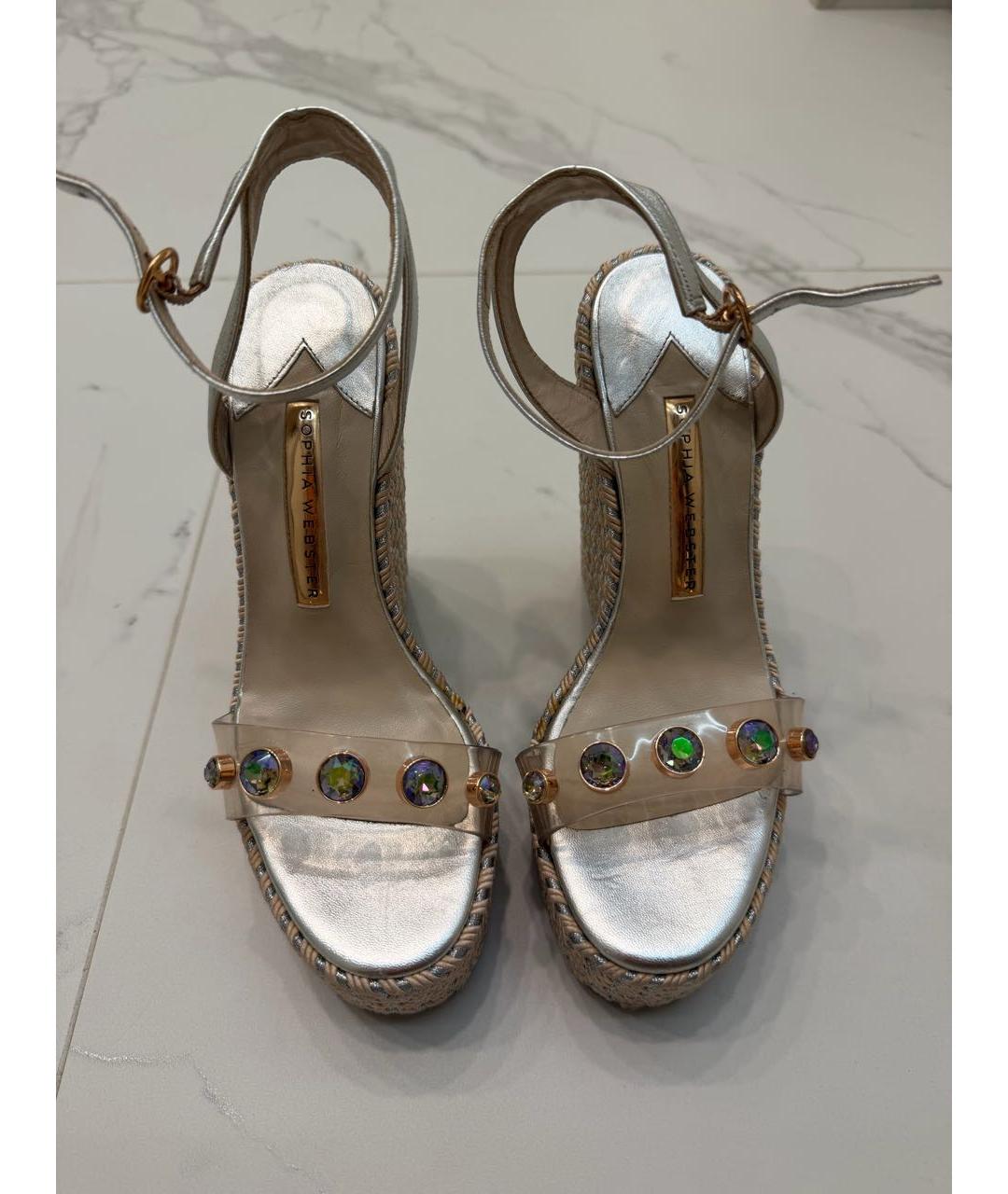 STEPHEN WEBSTER Серебряные кожаные босоножки, фото 3