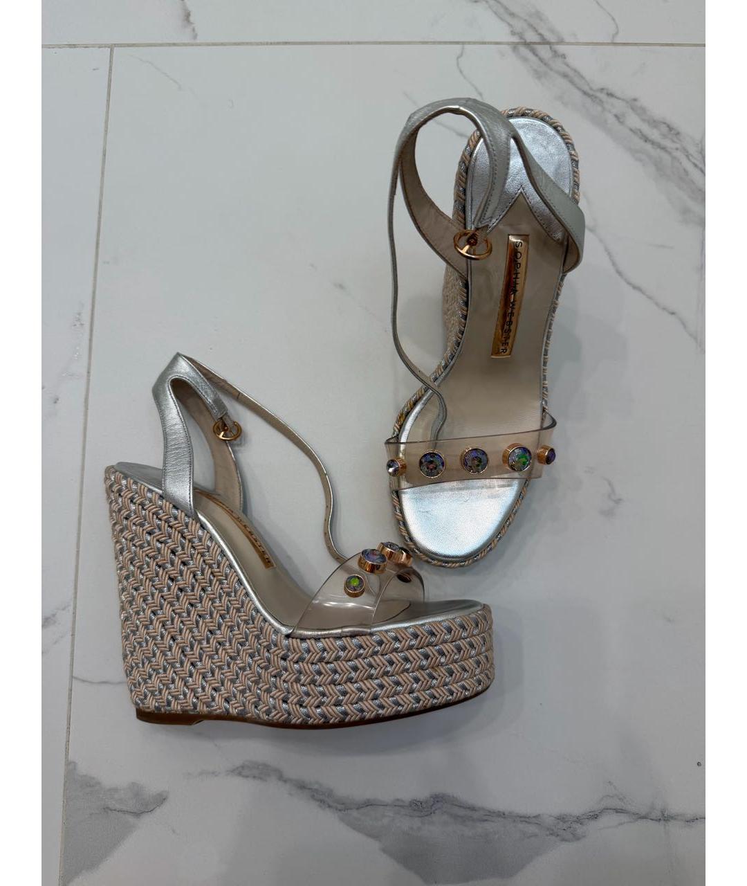 STEPHEN WEBSTER Серебряные кожаные босоножки, фото 5