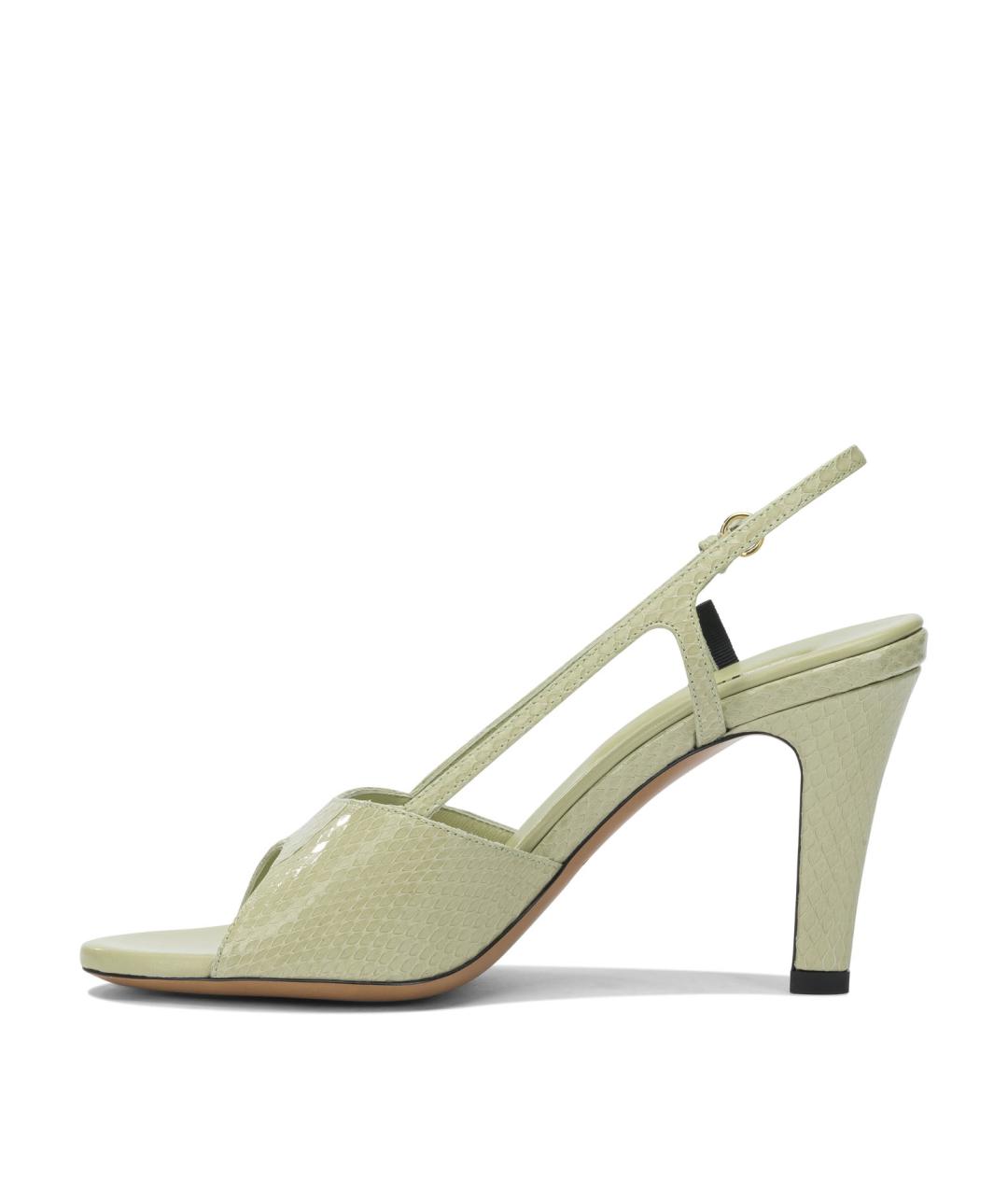 MIU MIU Зеленые кожаные босоножки, фото 3