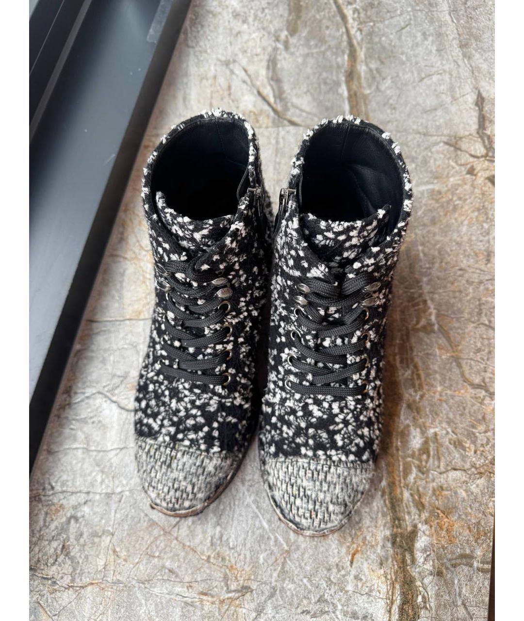 CHANEL Серые текстильные ботинки, фото 3