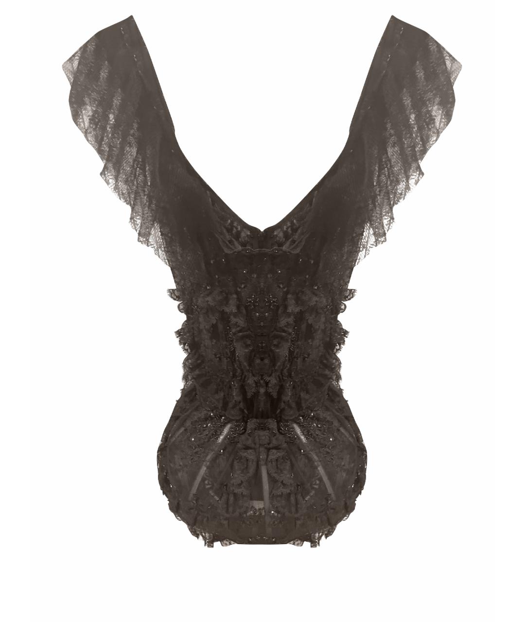 032C Черное полиэстеровое вечернее платье, фото 1