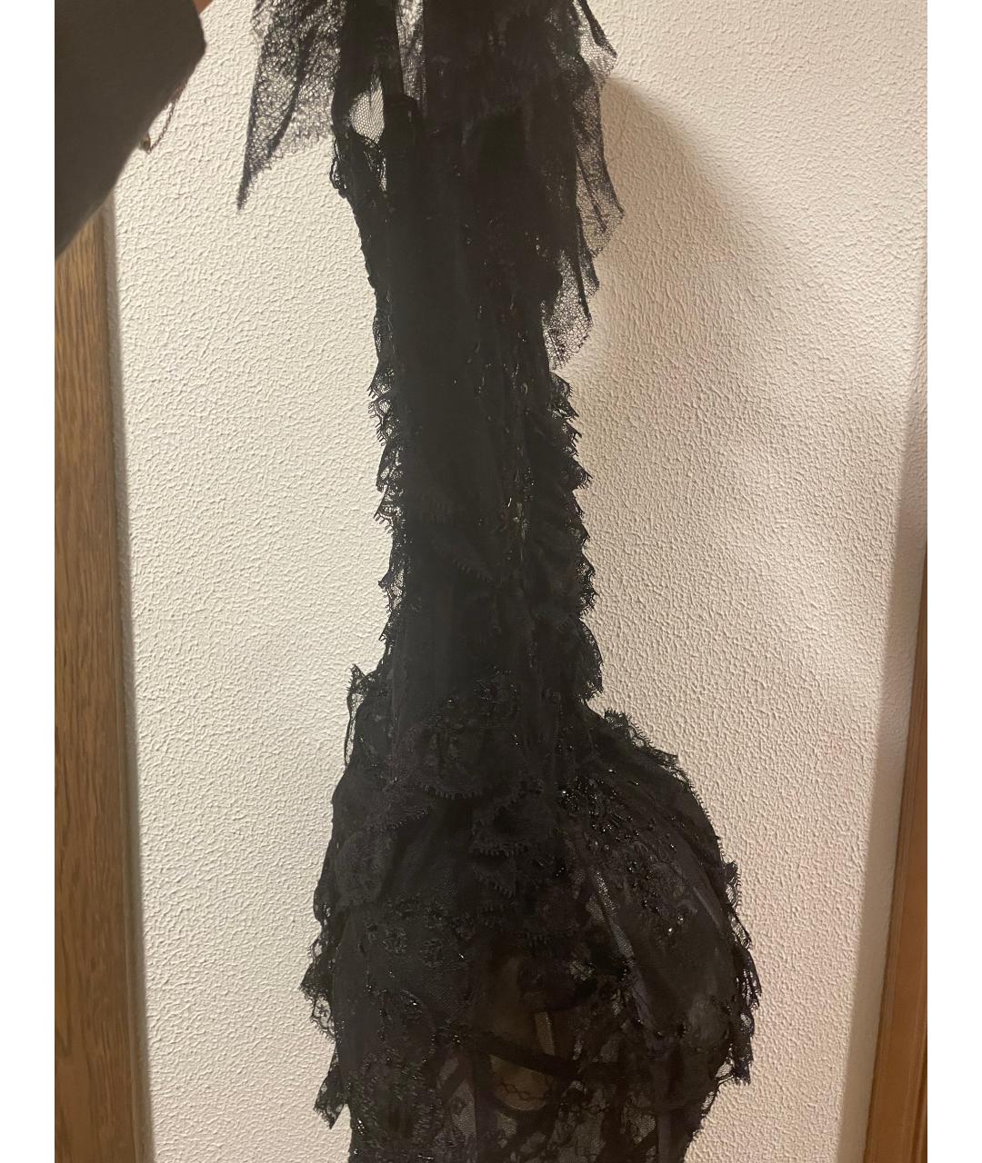 032C Черное полиэстеровое вечернее платье, фото 5