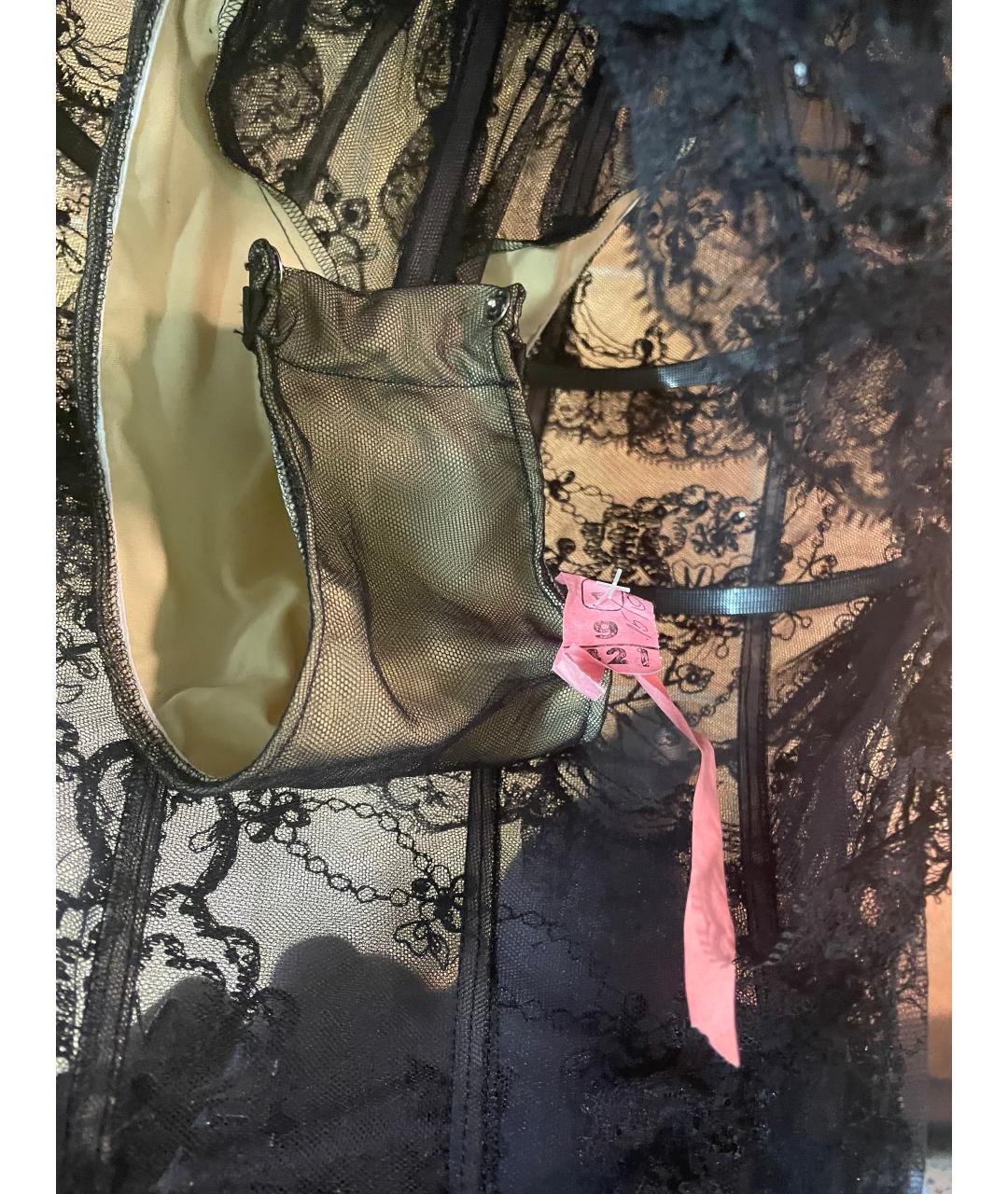 032C Черное полиэстеровое вечернее платье, фото 4