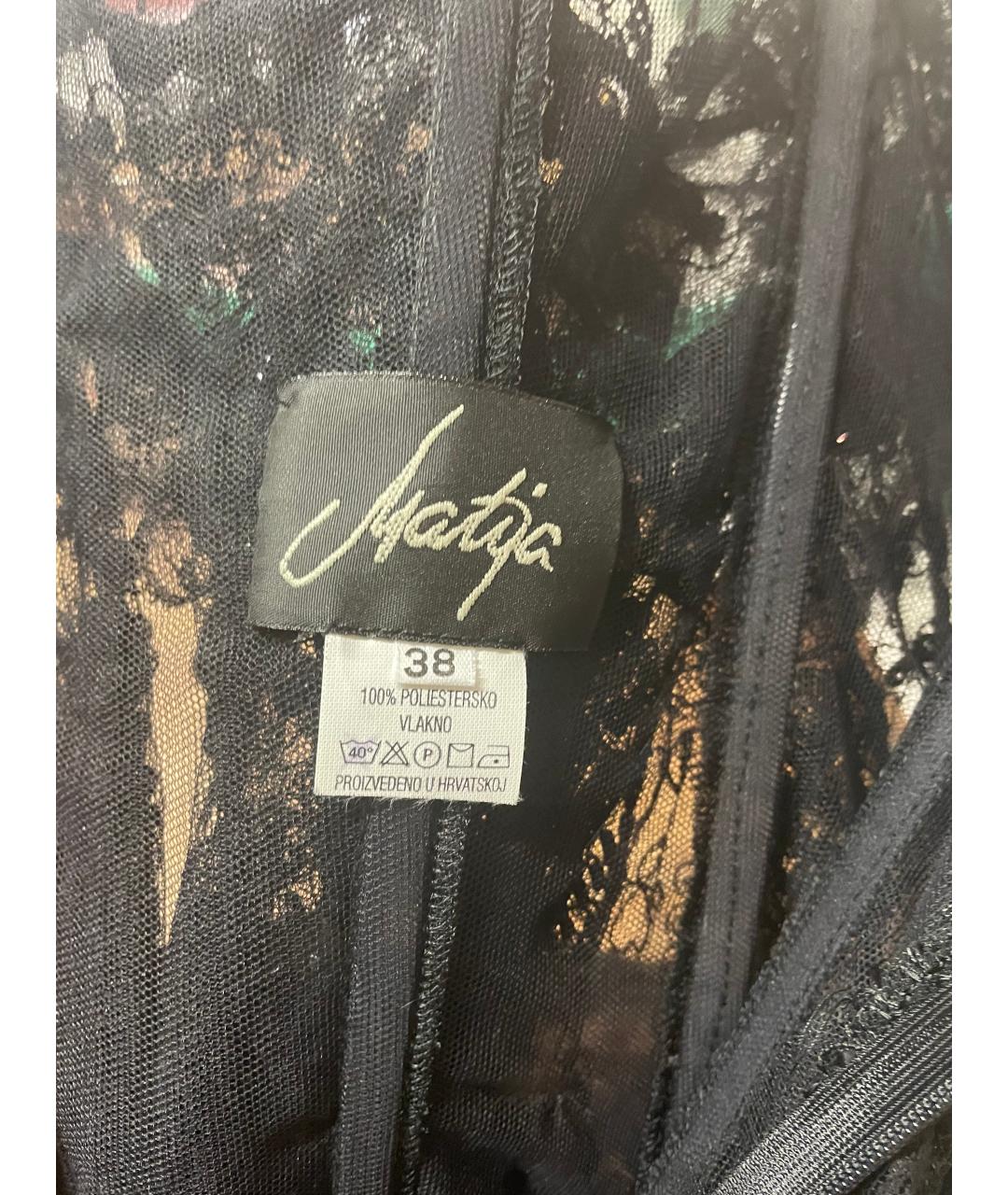 032C Черное полиэстеровое вечернее платье, фото 3