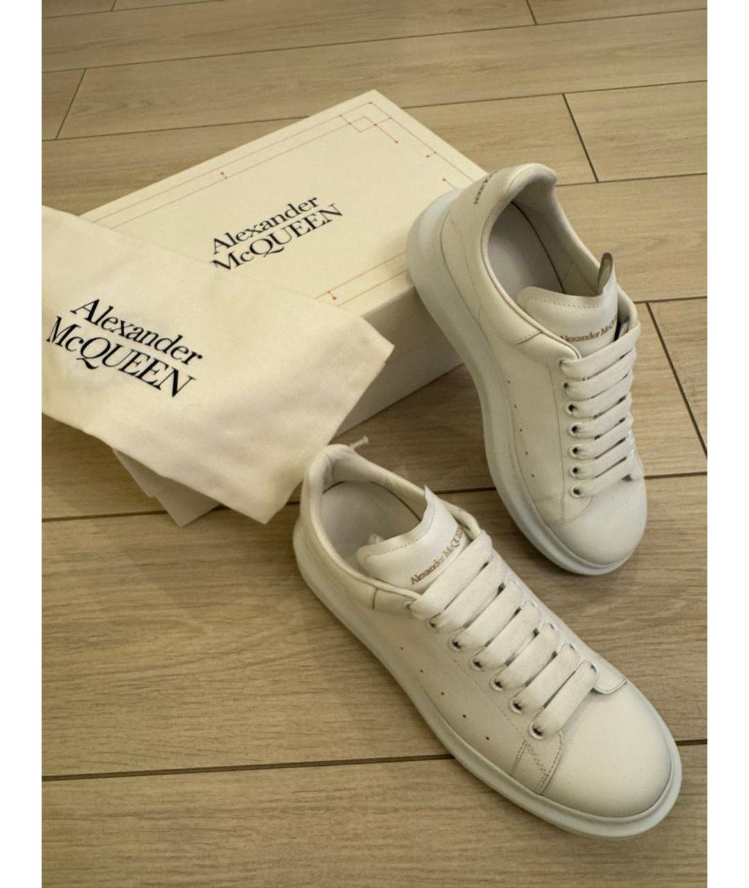 ALEXANDER MCQUEEN Белые кожаные низкие кроссовки / кеды, фото 6