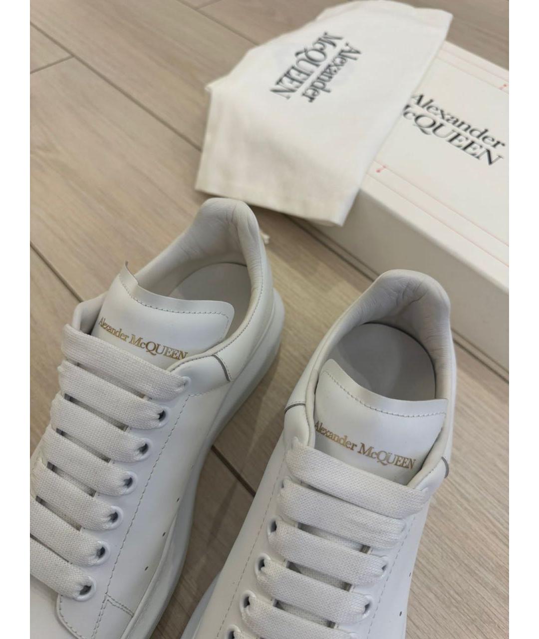 ALEXANDER MCQUEEN Белые кожаные низкие кроссовки / кеды, фото 8