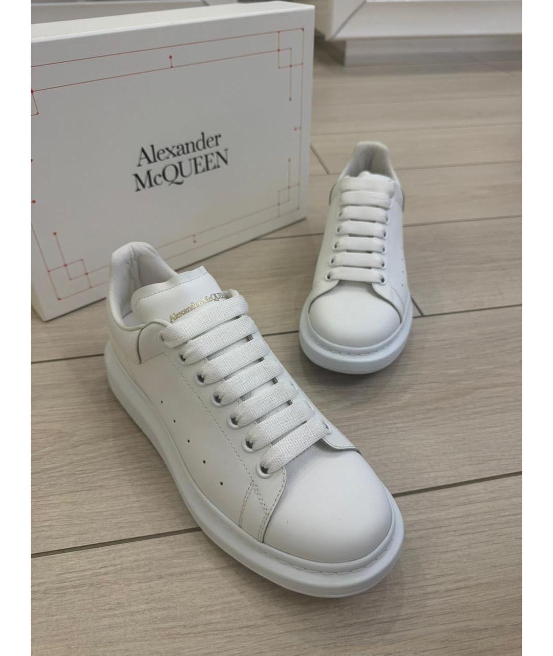 ALEXANDER MCQUEEN Белые кожаные низкие кроссовки / кеды, фото 7