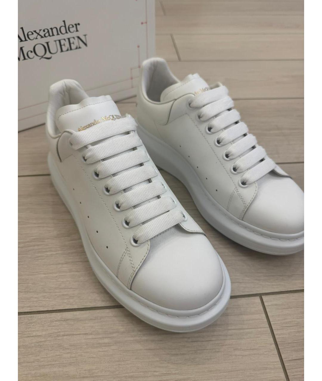 ALEXANDER MCQUEEN Белые кожаные низкие кроссовки / кеды, фото 5